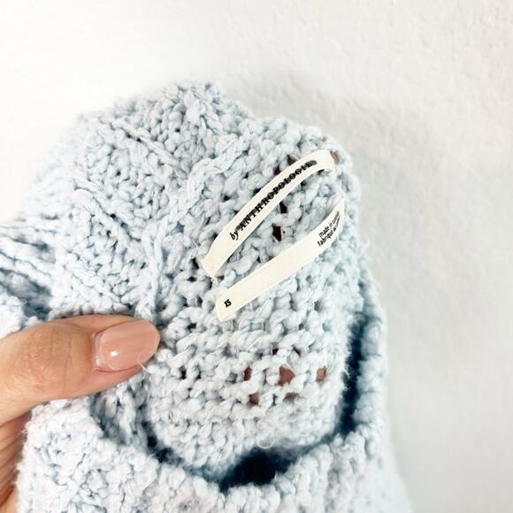 ANTHROPOLOGIE THE NEED IT OVERSIZED MOCK NECK LIGHT BLUE SWEATER SIZE XS - Picture 7 of 8